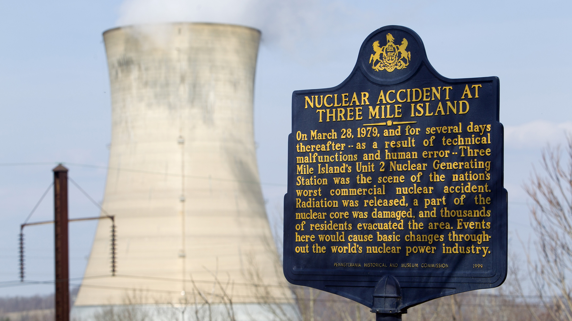 Three Mile Island - Historical marker of the disaster