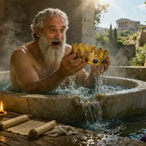 Il·lustració sobre el famós experiment d'Arquimedes