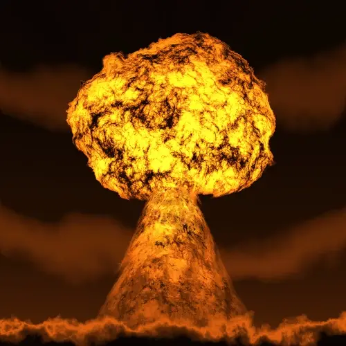 Simulação de uma explosão nuclear